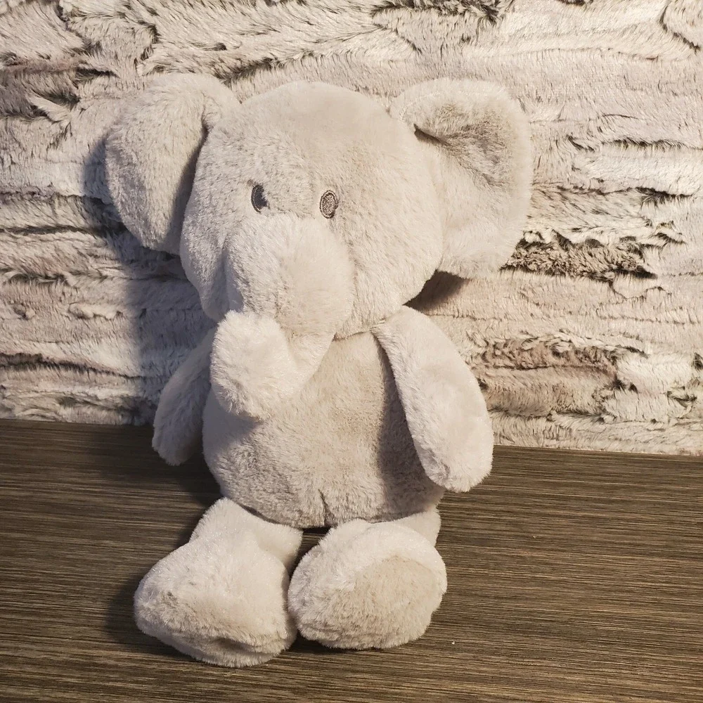 Kellytoy Gray Grey Elephant Crinkle Ear Rattle Plush 12